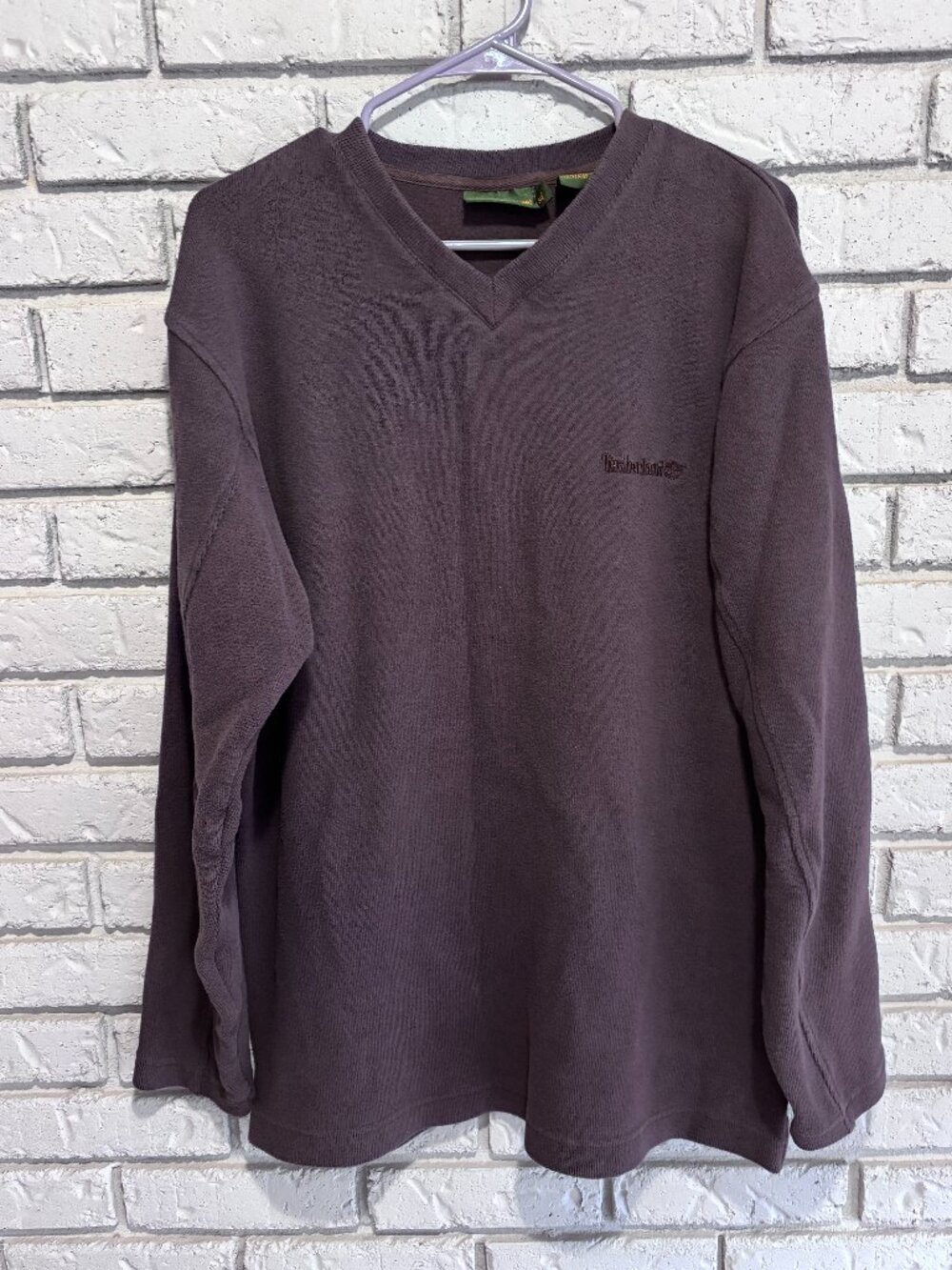 Timberland Mens V-Neck Notch Purple Sweater XL
